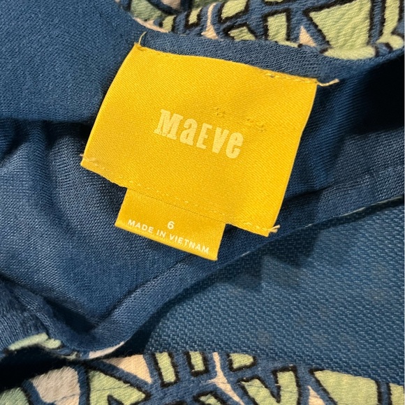 Anthropologie Maeve Green Blue Geometric Fit and Flare Cutout Mini Dress Size 6 - Picture 6 of 6
